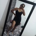 Bodycon Split Black Mini Dress with Folds photo review