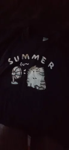 Summer Fan Cat T-shirt photo review