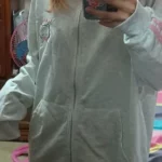 Kawaii Hoodie with Pink Cat Embroidery photo review