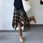 Asymmetric Grunge Punk Plaid Skirt photo review