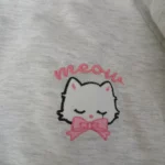 Kawaii Hoodie with Pink Cat Embroidery photo review