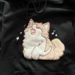 Cute Cartoon Cat Fluffy Application Hoodie photo review