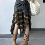 Asymmetric Grunge Punk Plaid Skirt photo review