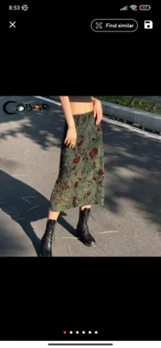 Y2K Floral Print Long Skirt photo review