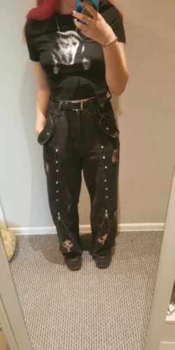 Gothic acubi oversize jeans with crosses photo review