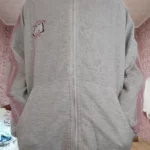 Kawaii Hoodie with Pink Cat Embroidery photo review