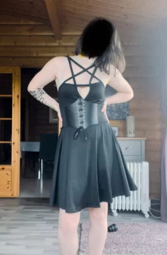 Pentagram Strap A-Line Gothic Dress photo review