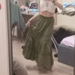 Cottagecore Boho Pleated Long Skirt photo review