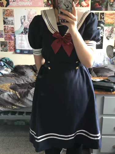 Japanese Salior Collar Kawaii Dress photo review