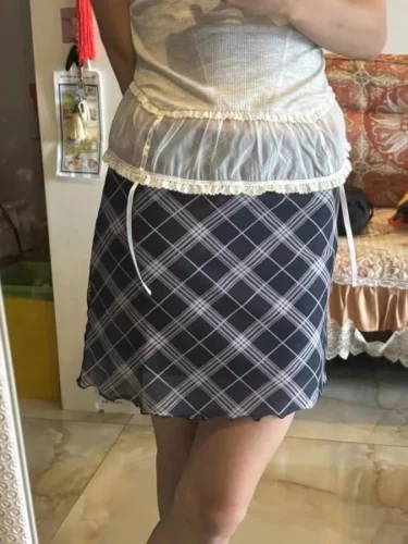 Y2K Plaid Bodycon Mini Skirt photo review