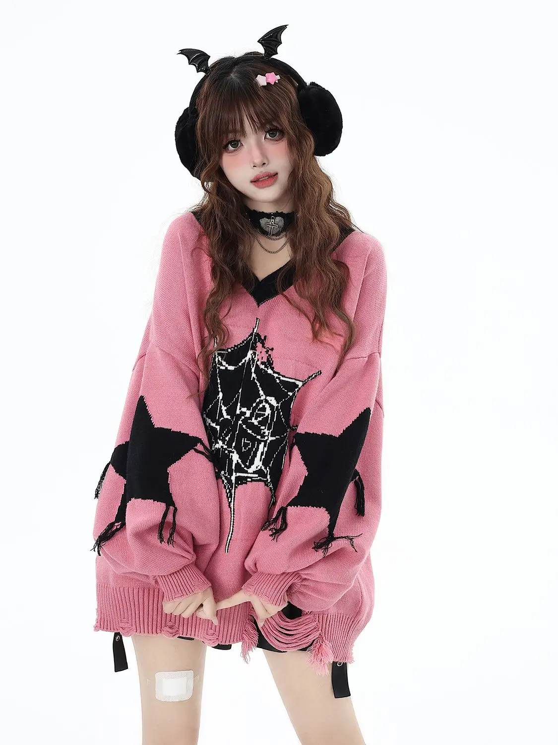 Grunge Gothic Knit Oversized Sweaters - 9