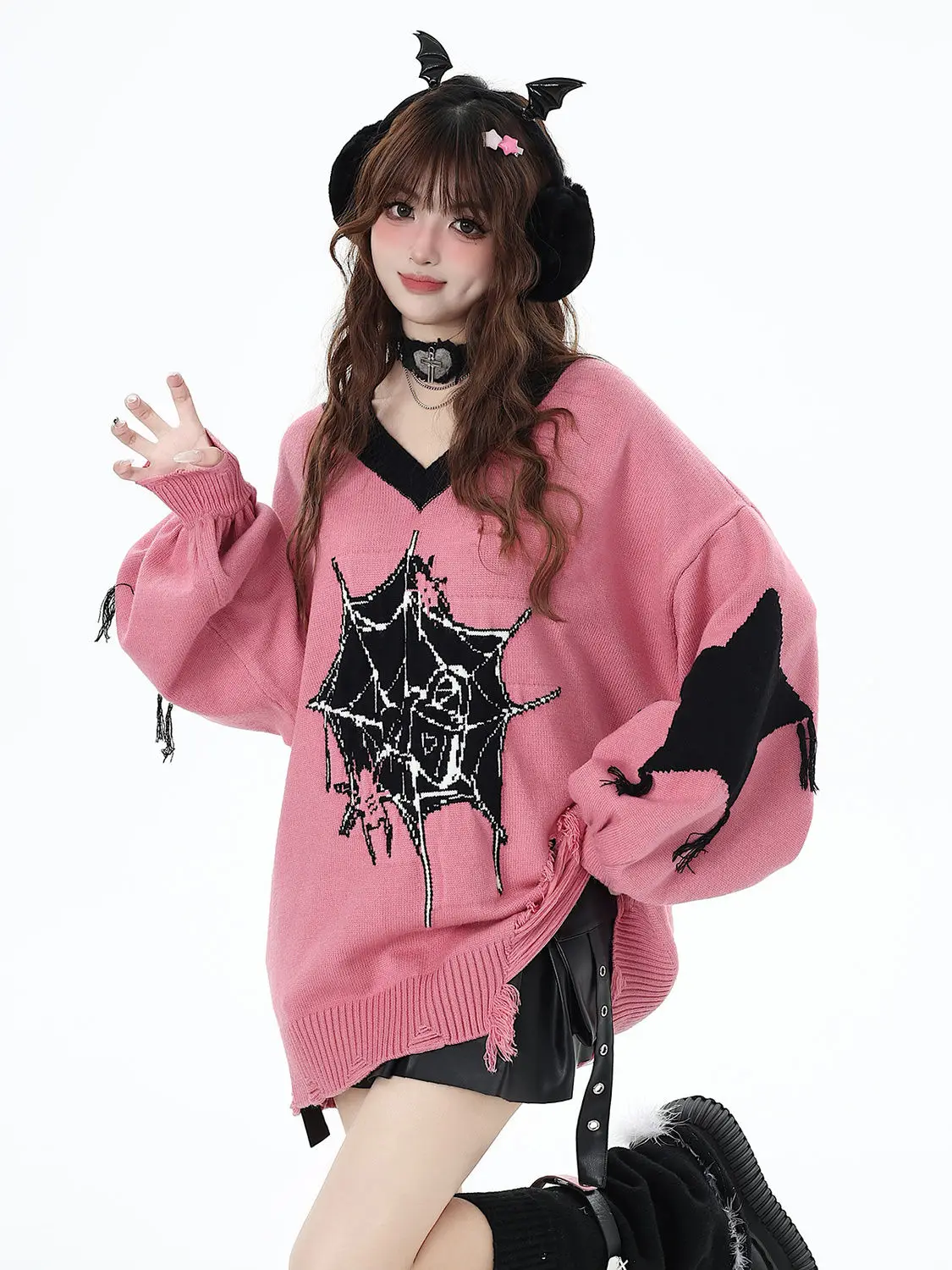 Grunge Gothic Knit Oversized Sweaters - 5