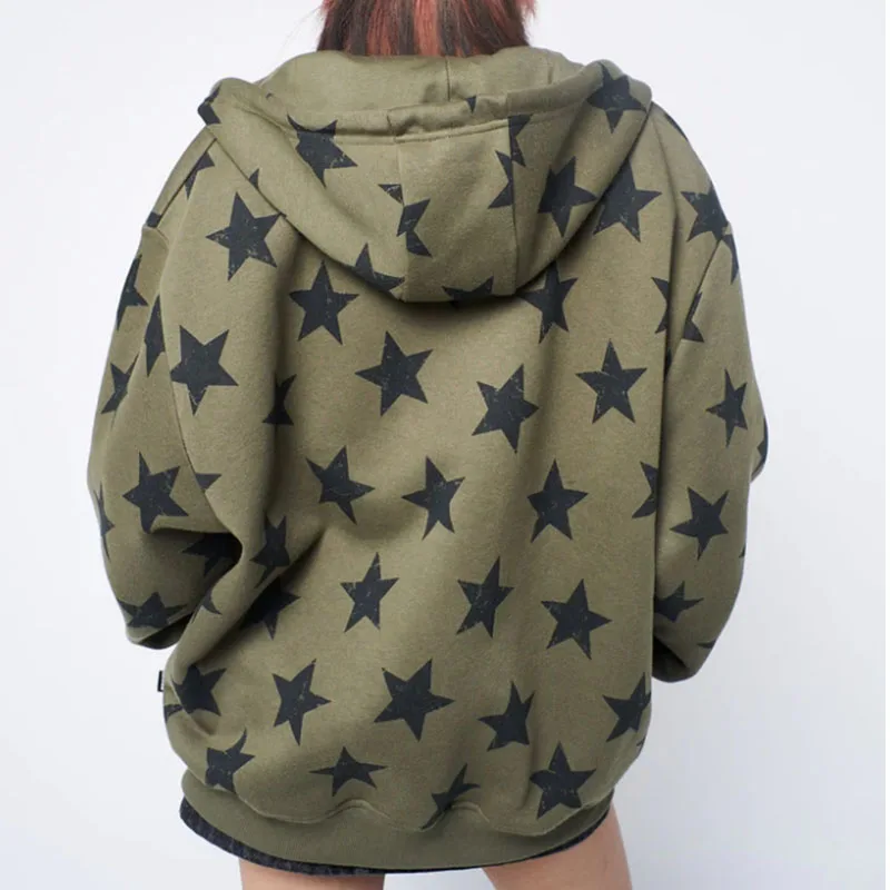 Acubi Star Oversized Zip Up Jacket - 3