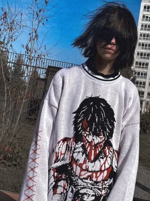 Gothic Harajuku Knitted Sweater - 3