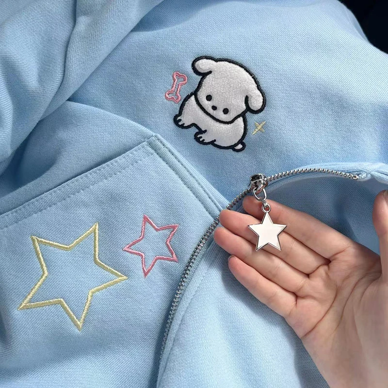 Kawaii Hoodies with cute embroidery - 4