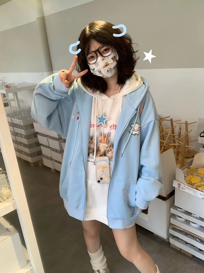 Kawaii Hoodies with cute embroidery - 6