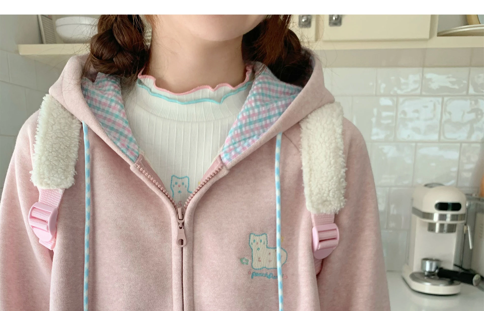 Pink Kawaii Oversized Hoodie - 4