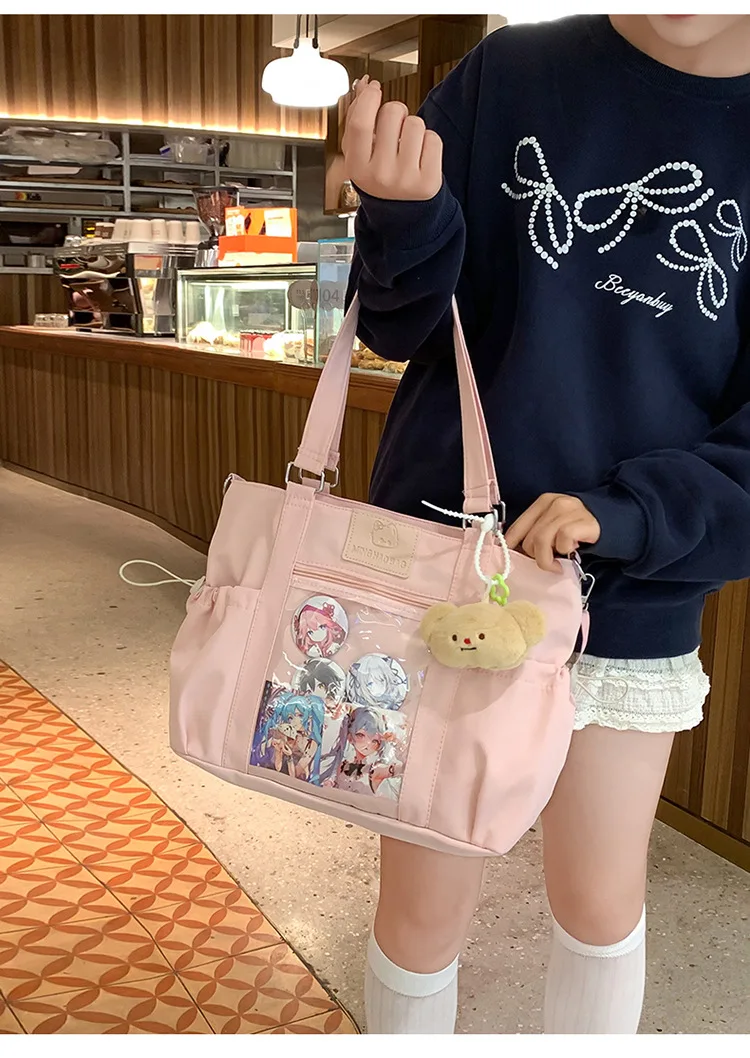 Kawaii Preppy Tote Canvas Bag - 3