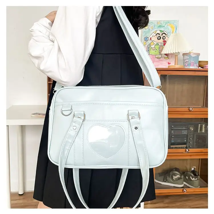 Kawaii Handbags with Heart Transparent pocket - 24