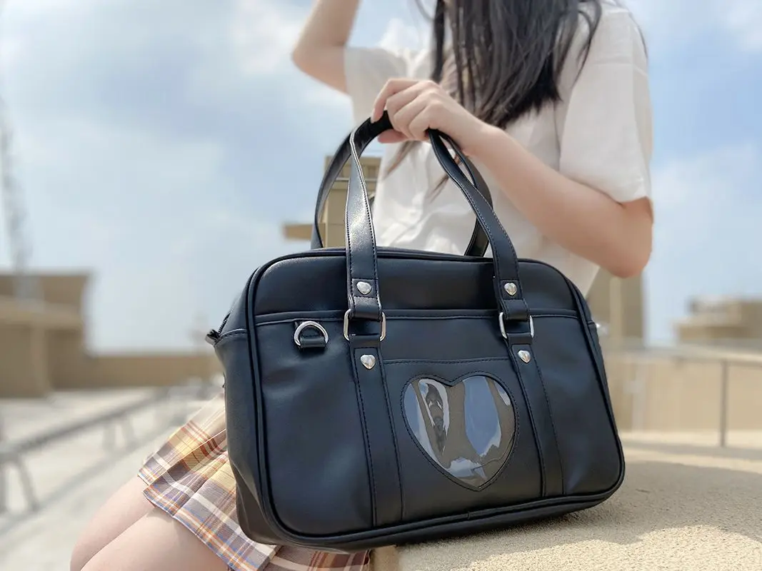 Kawaii Handbags with Heart Transparent pocket - 14