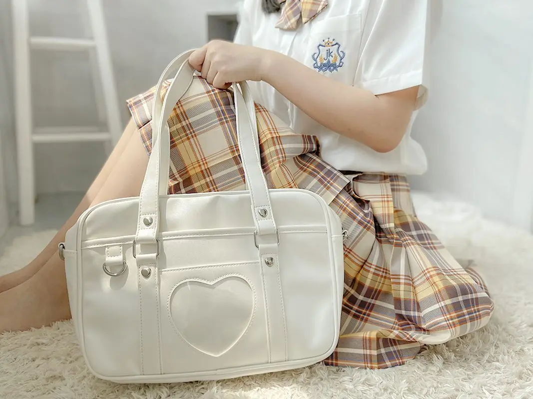 Kawaii Handbags with Heart Transparent pocket - 6