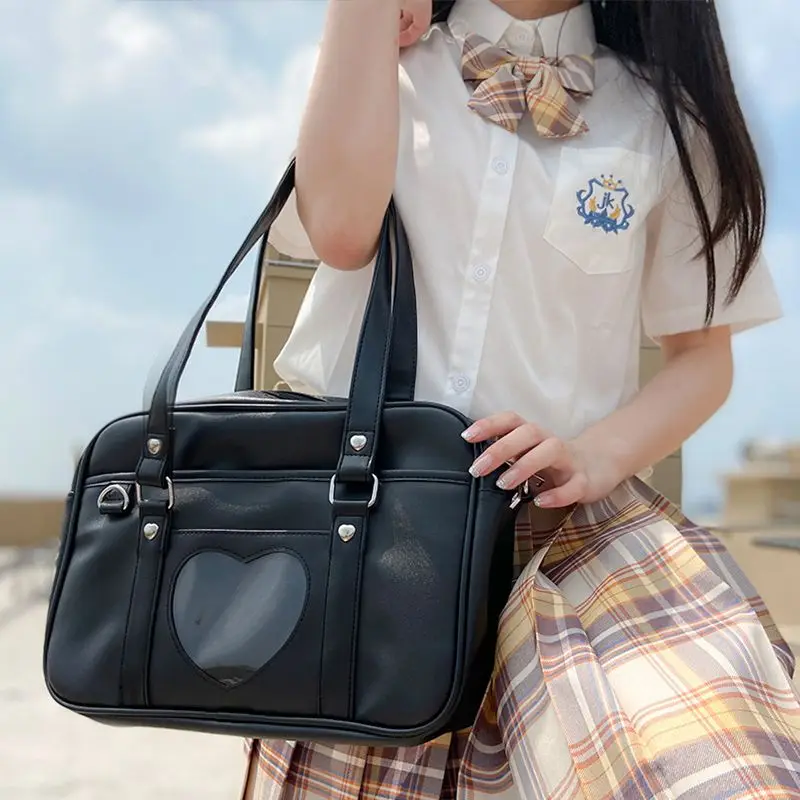 Kawaii Handbags with Heart Transparent pocket - 13