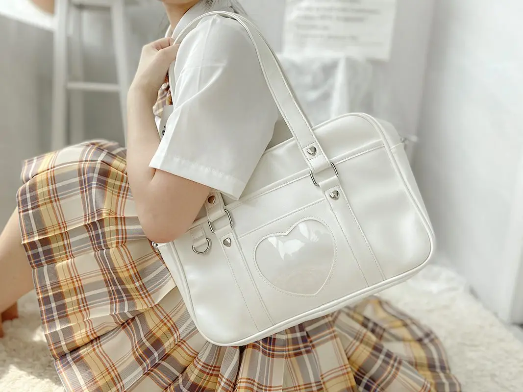 Kawaii Handbags with Heart Transparent pocket - 4