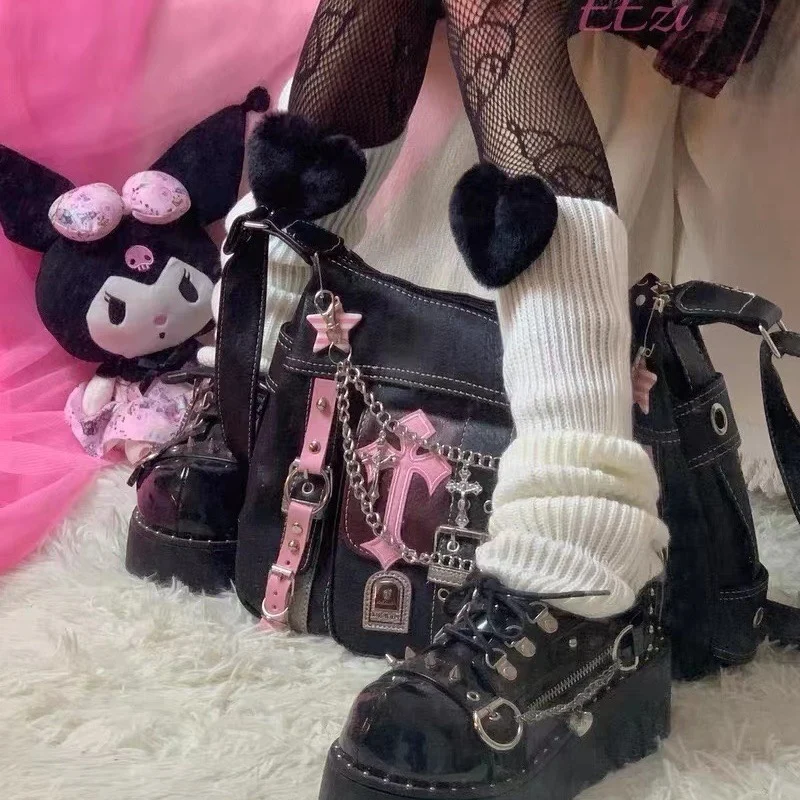 Gothic Punk Hello Kitty Crossbody Bag - 2