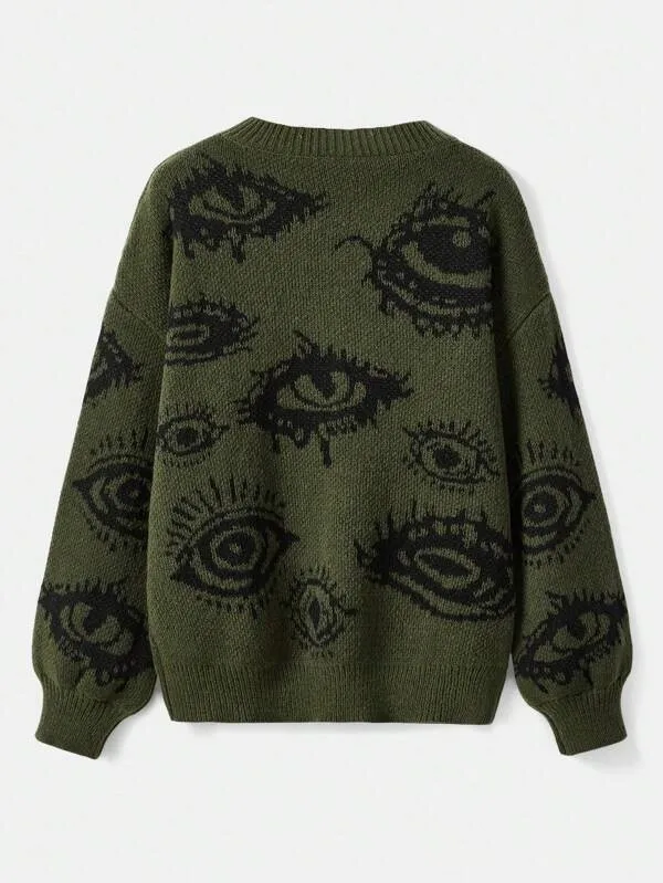 Eyes print Grunge sweater - 3