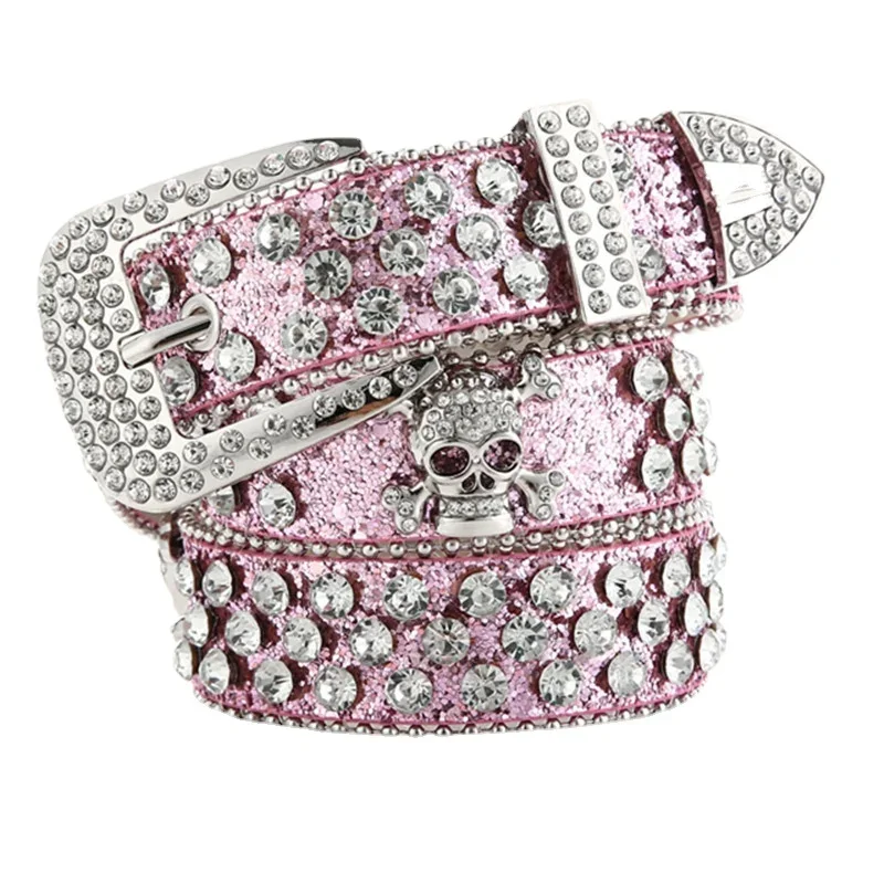 Belt with Rhinestones and Skull - 3