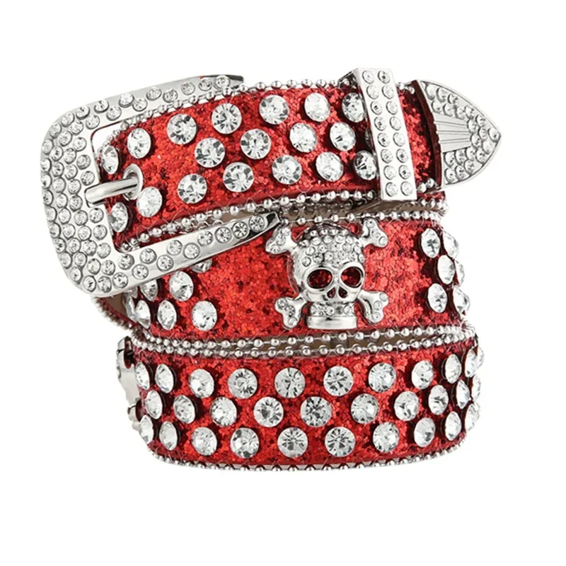 Belt with Rhinestones and Skull - 4