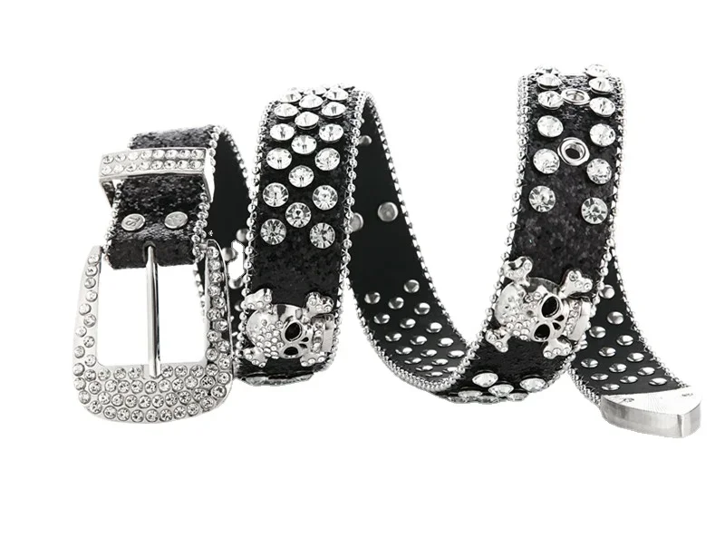 Belt with Rhinestones and Skull - 9