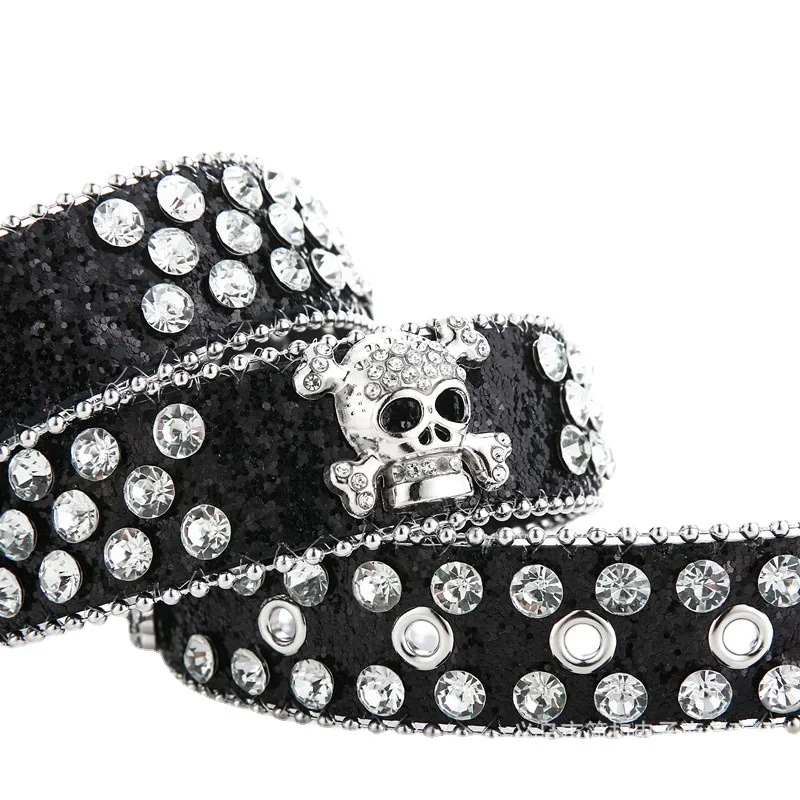 Belt with Rhinestones and Skull - 8