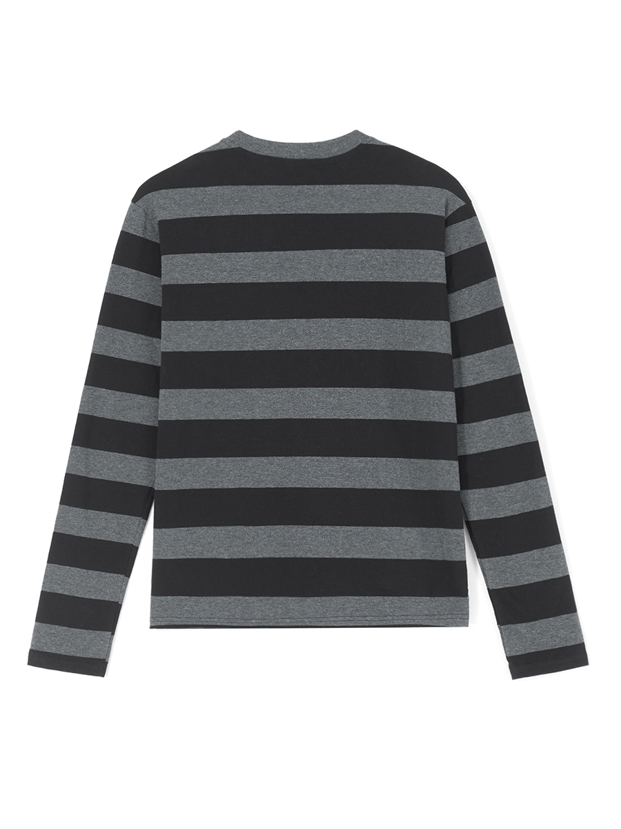 Grunge Punk T-Shirt with Gray Stripes - 6