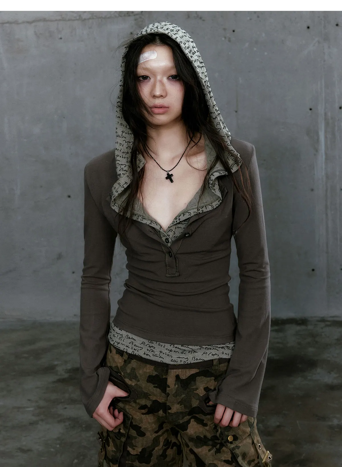 Grunge Aesthetics Hooded T-shirt - 6