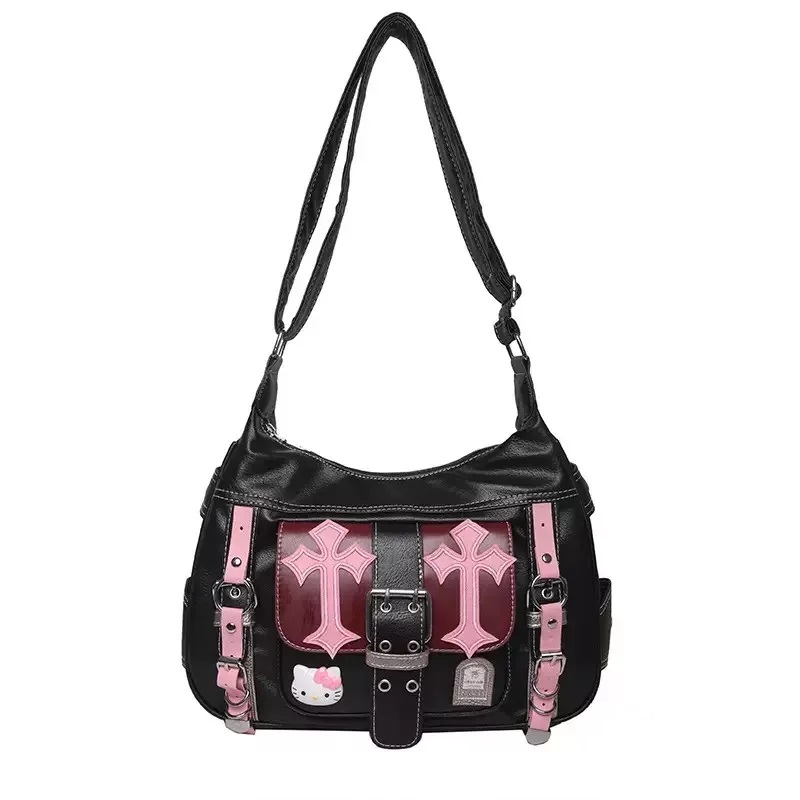 Kawaii Gothic Hello Kitty Pink Cross Bag - 7