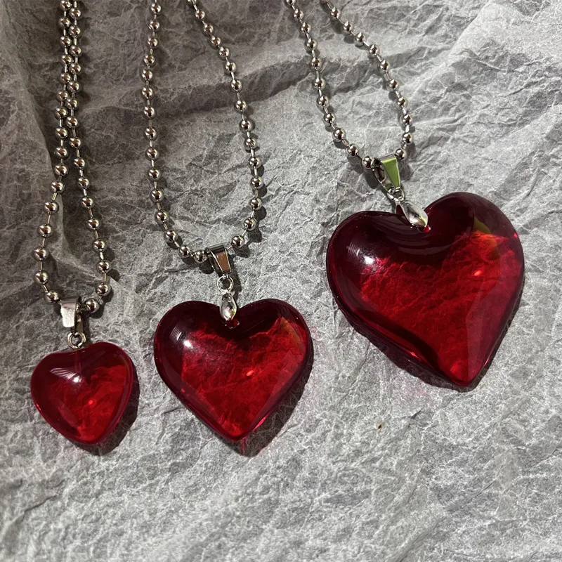 Red Heart Pendant Necklace - 6