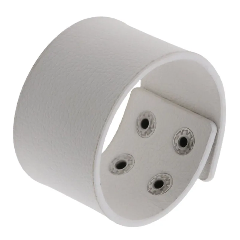 Punk White PU Leather Wristbands - 6