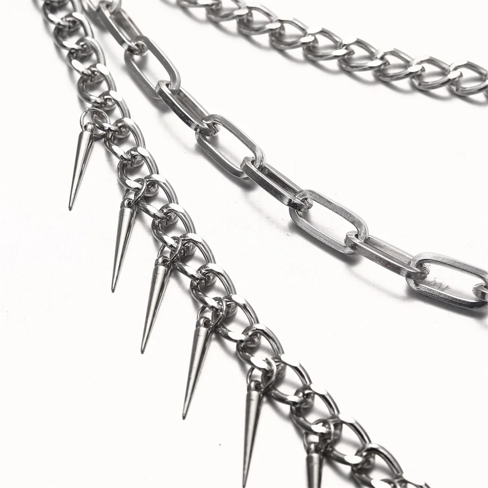 Layered Waist Chains with Spikes - 4