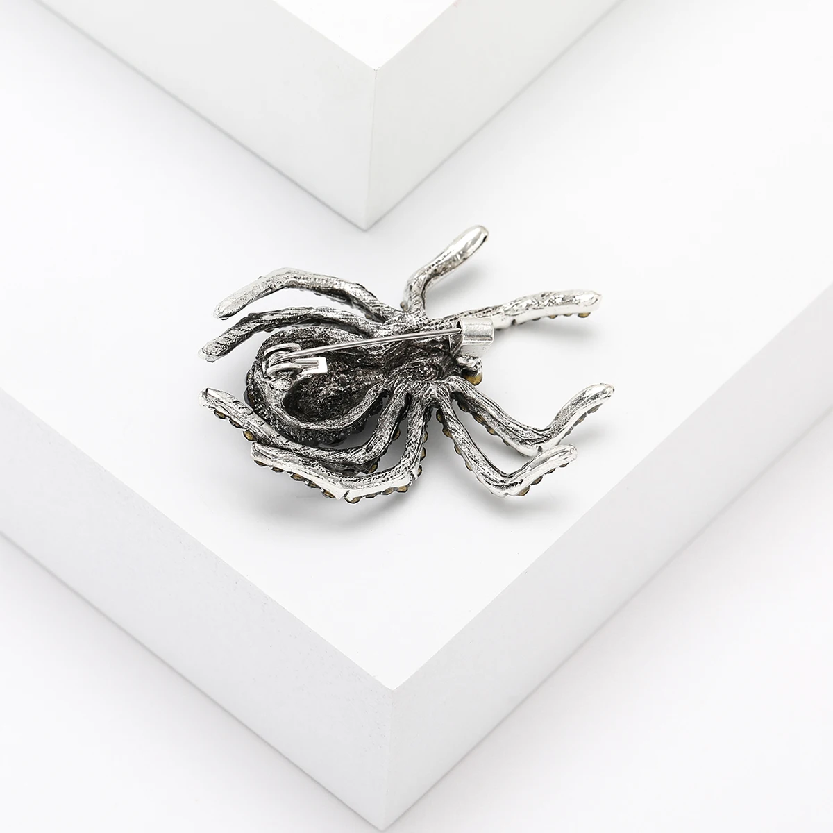 Gothic Rhinestone Spider Brooches - 3