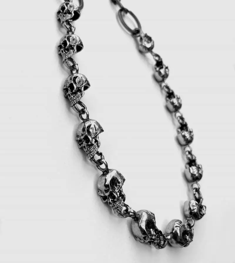 Gothic Punk Pants Chain with Skulls - 5