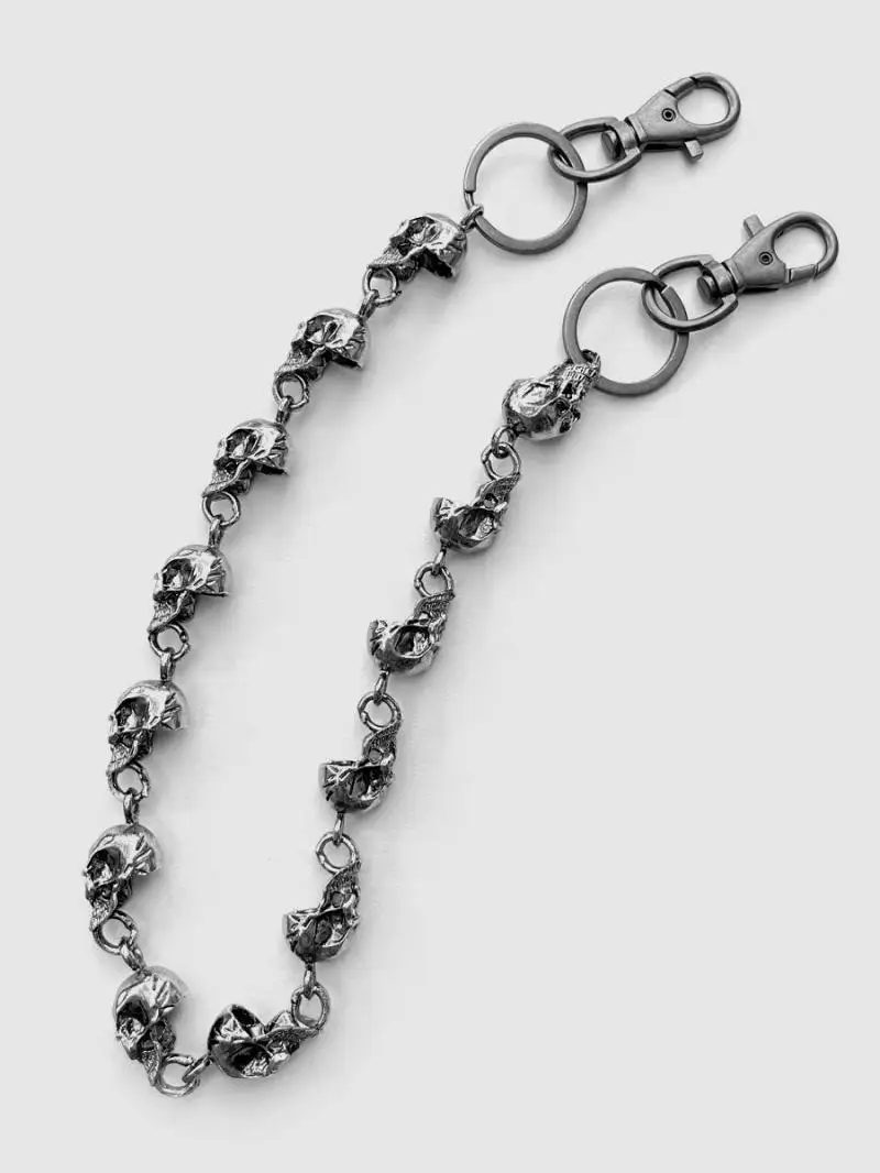 Gothic Punk Pants Chain with Skulls - 3