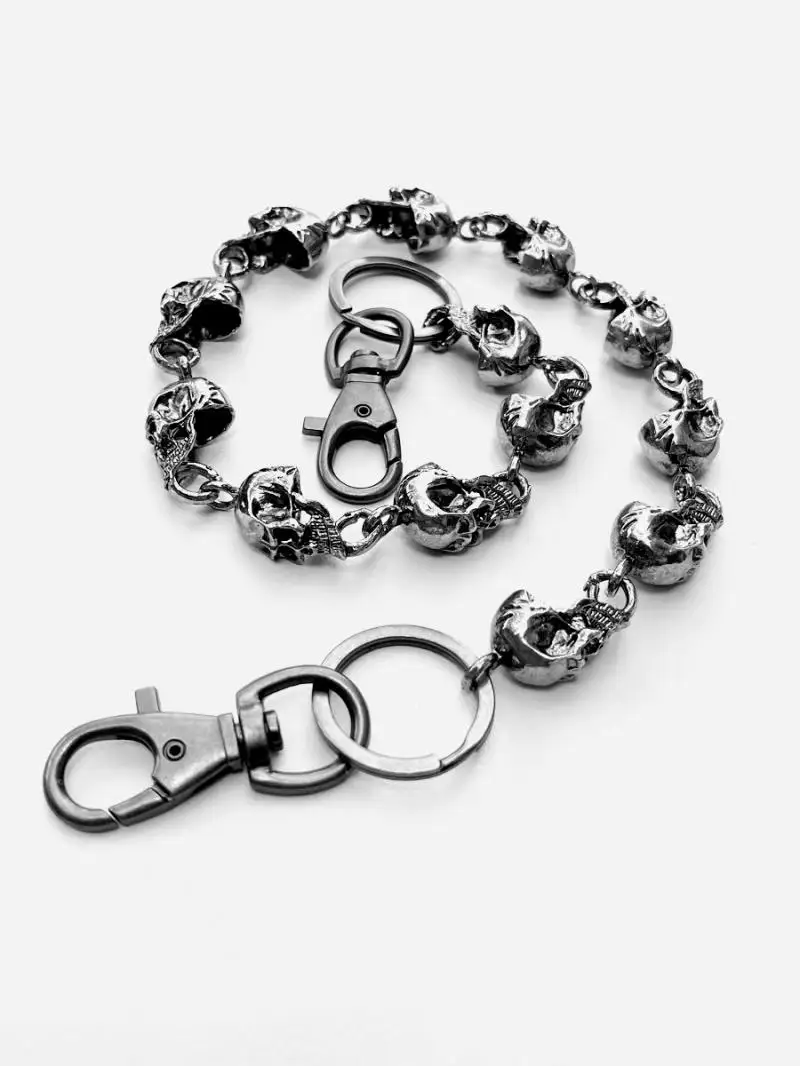 Gothic Punk Pants Chain with Skulls - 4