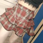 Punk E-girl Red Plaid Skirt photo review