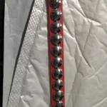 Red wristbands with spikes and rivets photo review