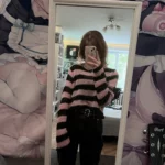 Grunge Striped Ripped Sweaters photo review