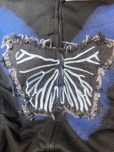 Y2k Butterfly Patch Hoodie photo review