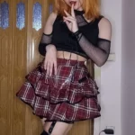 Punk E-girl Red Plaid Skirt photo review