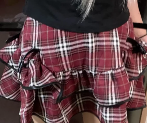 Punk E-girl Red Plaid Skirt photo review