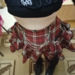 Punk E-girl Red Plaid Skirt photo review